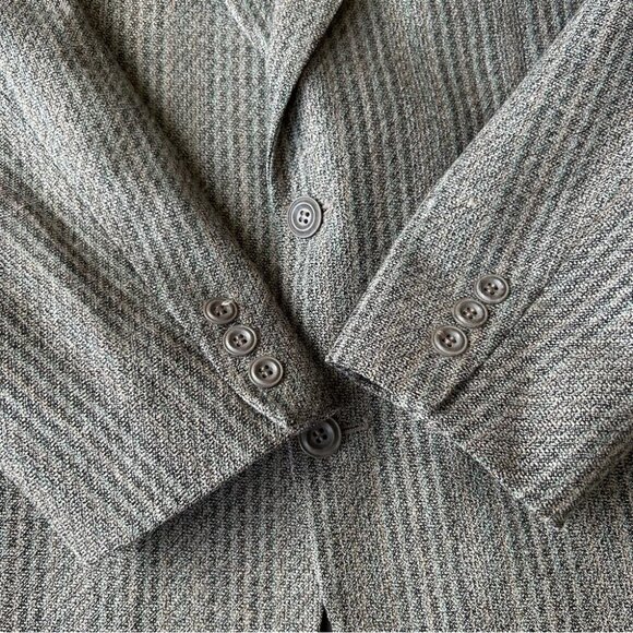 Vintage  Hyde Park Moores Union Made Striped Wool Silk Blend Blazer - Picture 5 of 15
